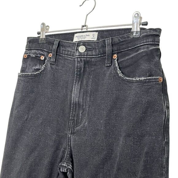 Abercrombie & Fitch Distressed Straight Jeans Women’s Size 27 Short Cropped - Picture 3 of 12